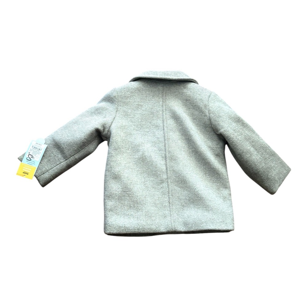 Cat & Jack Toddler Boys Gray Double Breasted Pea Coat Jacket 18M NWT - Picture 2 of 6